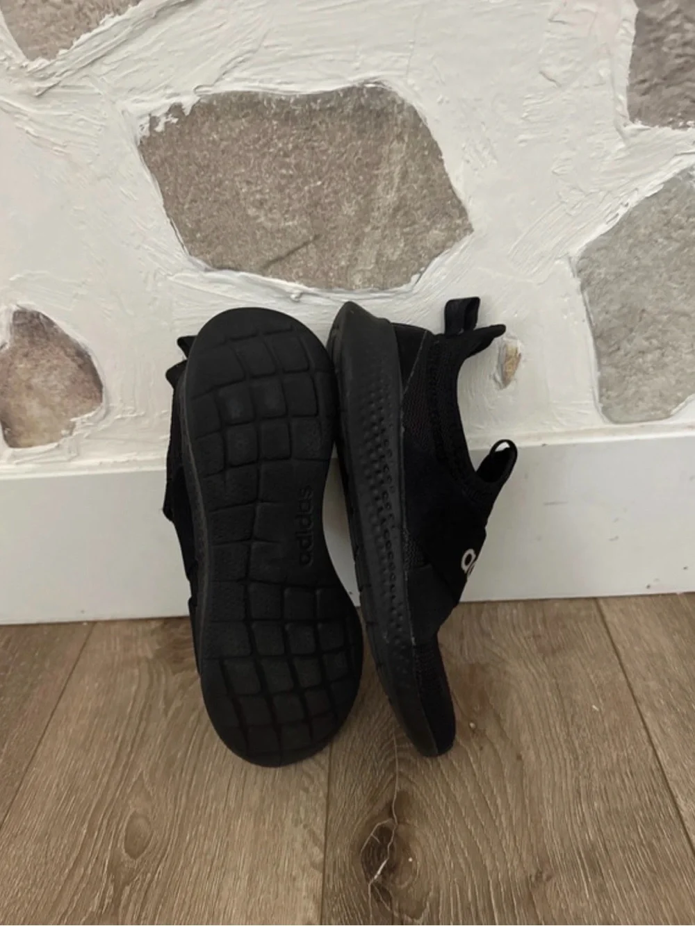adidas Black Slip-On Cross-Strap Sneakers